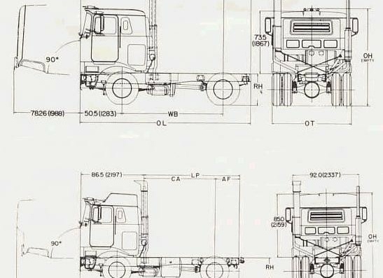 Mack FM 700 T truck drawings (figures)